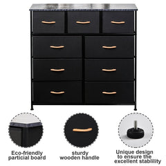 9 Drawer Black Matherly Storage Chest