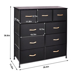9 Drawer Black Matherly Storage Chest
