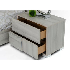 Mathieu 21'' Tall 2 - Drawer Nightstand in Grey Modern Style