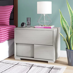 Mathieu 21'' Tall 2 - Drawer Nightstand in Grey Modern Style