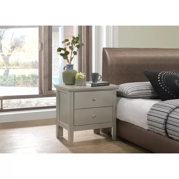 Tall shop silver nightstand