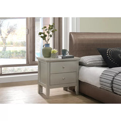 Silver Matilda 24'' Tall 2 - Drawer Solid Wood Nightstand Perfect Organize