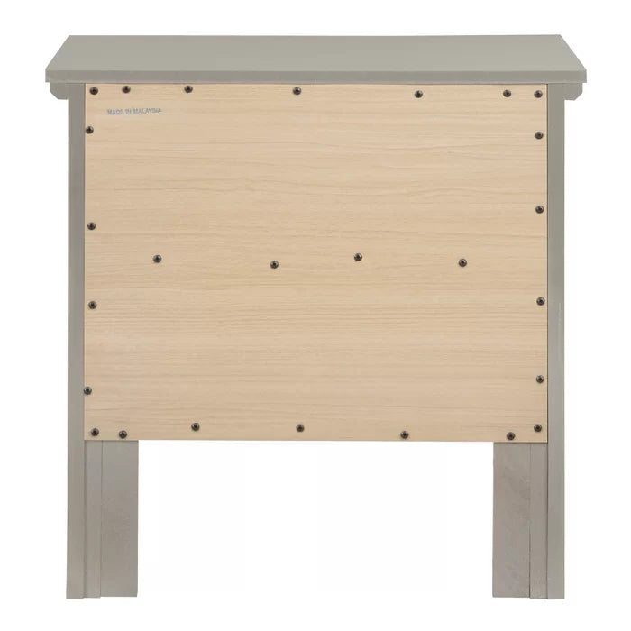 Silver Matilda 24'' Tall 2 - Drawer Solid Wood Nightstand Perfect Organize