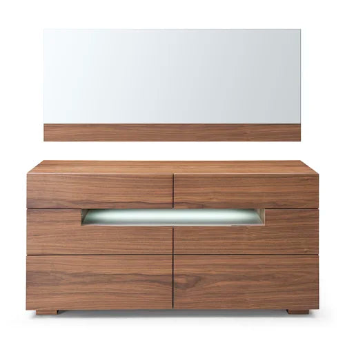 Matsumoto 6 Drawer 55'' W Dresser Silent Drawer Gliding and Soft Closing