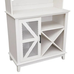White Matteo 72" Kitchen Pantry Classic Saves Space Combining A Microwave Stand And Kitchen Pantry