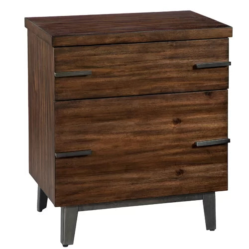 Mauldin 26'' Wide 2 Drawer Solid Wood Vertical Filing Cabinet Indoor Design