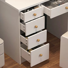 31.5'' Wide Vanity Set with Stool and Mirror Storage Needs In Your Bedroom Solid Manufactured Wood