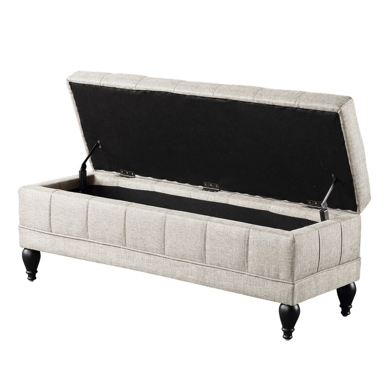 Maxfield Upholstered Flip Top Storage Bench Solid and Manufactured Wood Frame