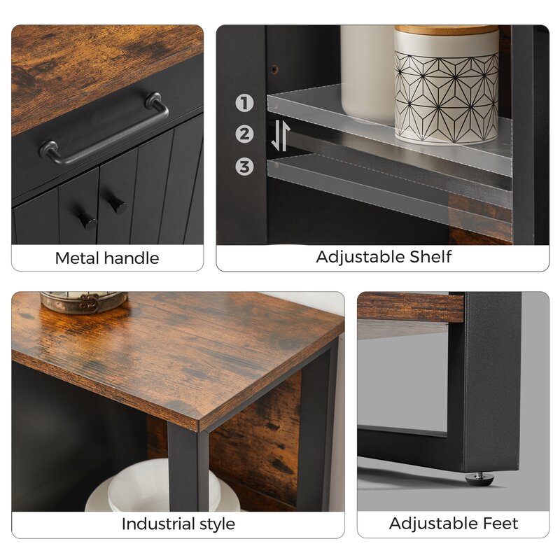 47.2'' Wide 1 Drawer Sideboard Gives you Plenty of Storage Space in your Dining Room, with its Spacious Shelves and Central Cabinet