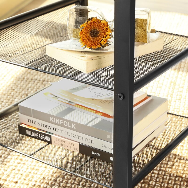 Mayville 22'' Tall End Table Two Sturdy Mesh Shelves