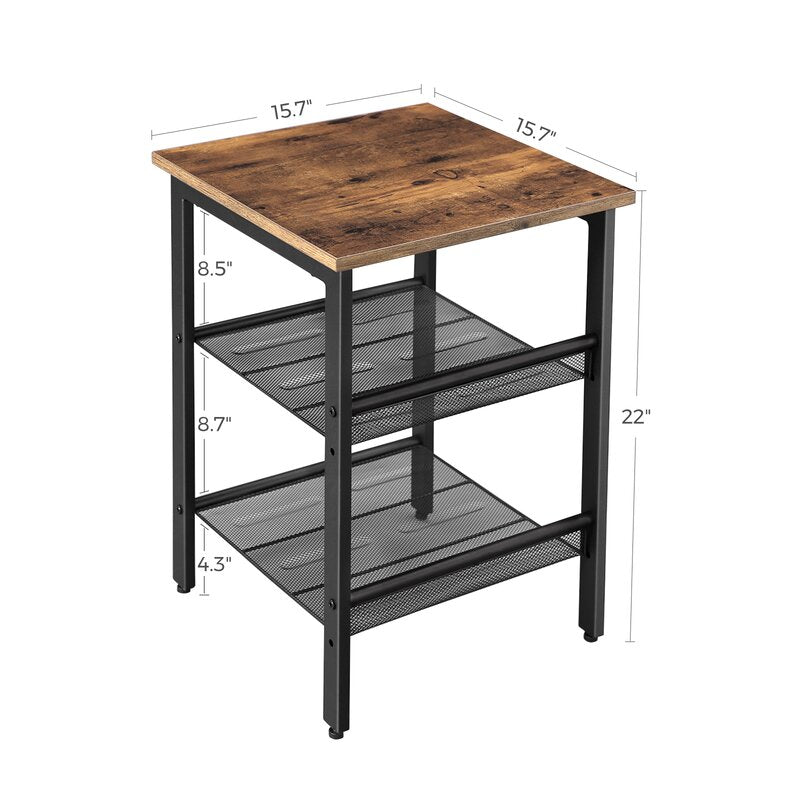 Mayville 22'' Tall End Table Two Sturdy Mesh Shelves
