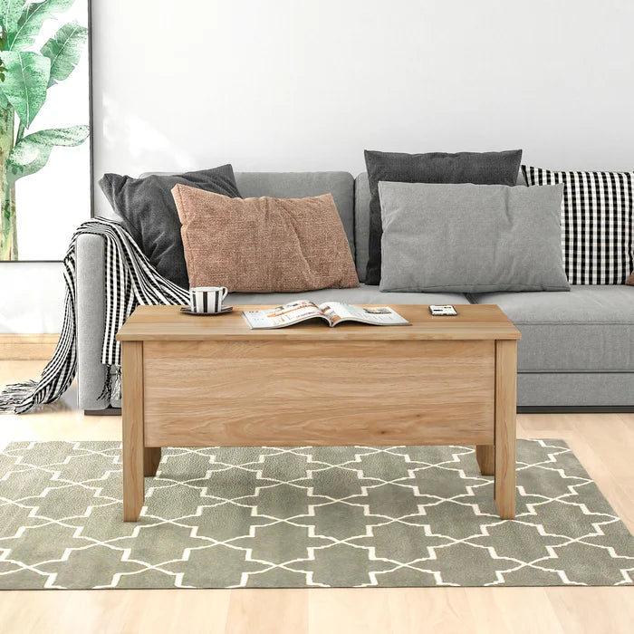 Oak Lift Top Extendable Coffee Table with Storage Add Functionality and Modern Appeal to your Living Room
