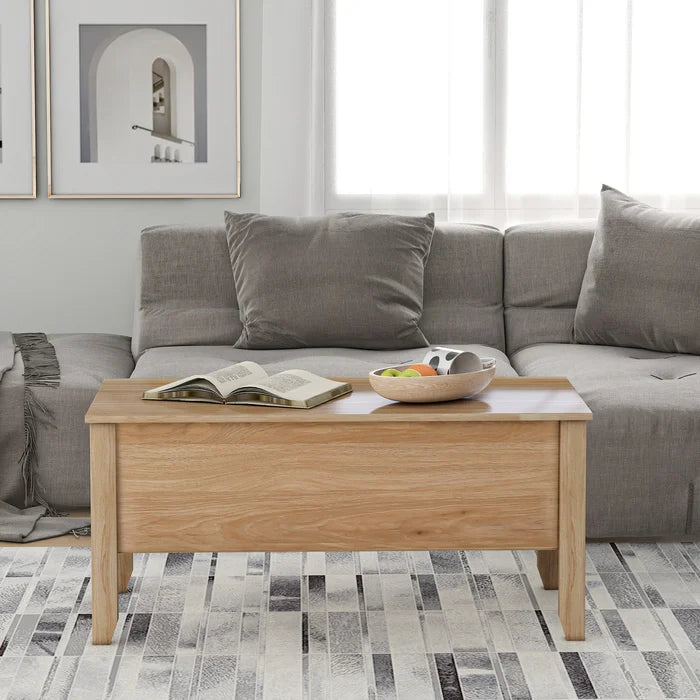 Oak Lift Top Extendable Coffee Table with Storage Add Functionality and Modern Appeal to your Living Room