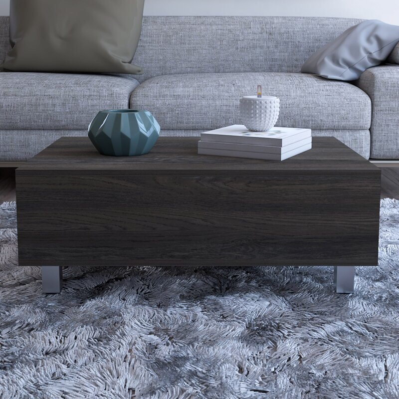 Carbon McConnellsburg Lift Top 4 Leg Coffee Table with Storage
