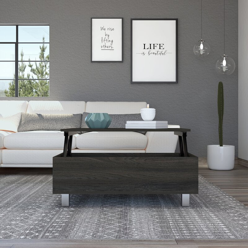 Carbon McConnellsburg Lift Top 4 Leg Coffee Table with Storage