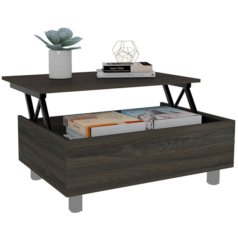 Carbon McConnellsburg Lift Top 4 Leg Coffee Table with Storage