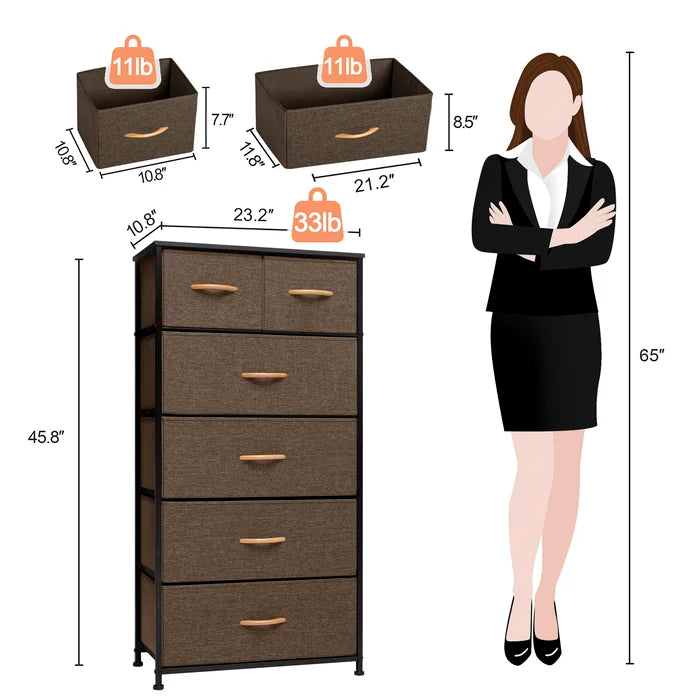 Brown Mcadams 6 Drawer 23.2'' W Lingerie Chest Removable Drawers