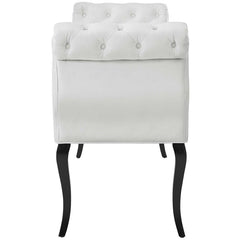 White Mcarthur Upholstered Bench Beautiful Accent or Extra Seating Solution