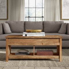 Sindoori Mango Lift Top 4 legs Coffee Table with Storage Open Shelves for Additional and Displays of your Favorite Home Décor