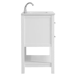 White Mccauley 30" Single Bathroom Vanity Set Features a White Quartz