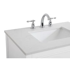 White Mccauley 30" Single Bathroom Vanity Set Features a White Quartz