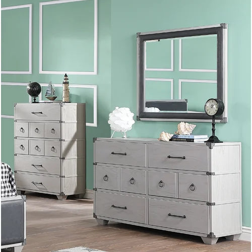 Mcclendon 6 Drawer 54'' WDouble Pull Knobs Wooden Frame