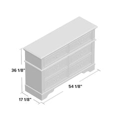 Mcclurg 6 Drawer 54.13'' W Double Dresser Made from Solid and Engineered Wood