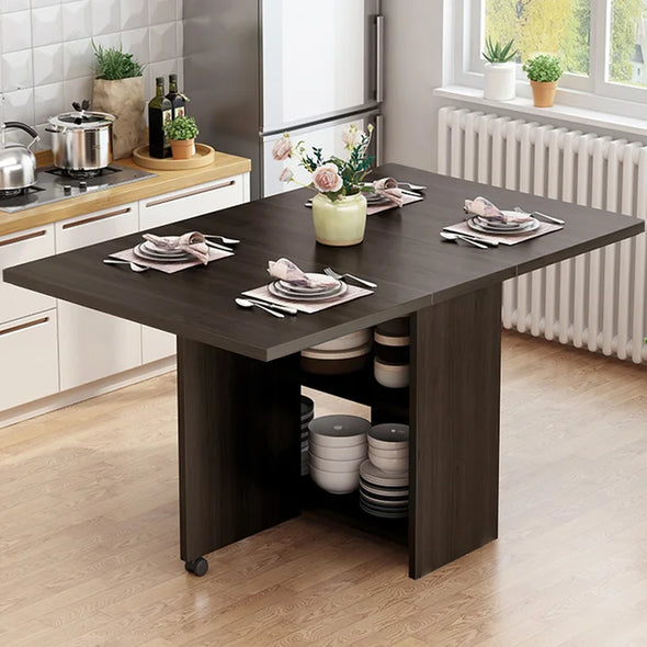 Black Walnut Mccorkle Drop Leaf Dining Table Flexible Folding Design