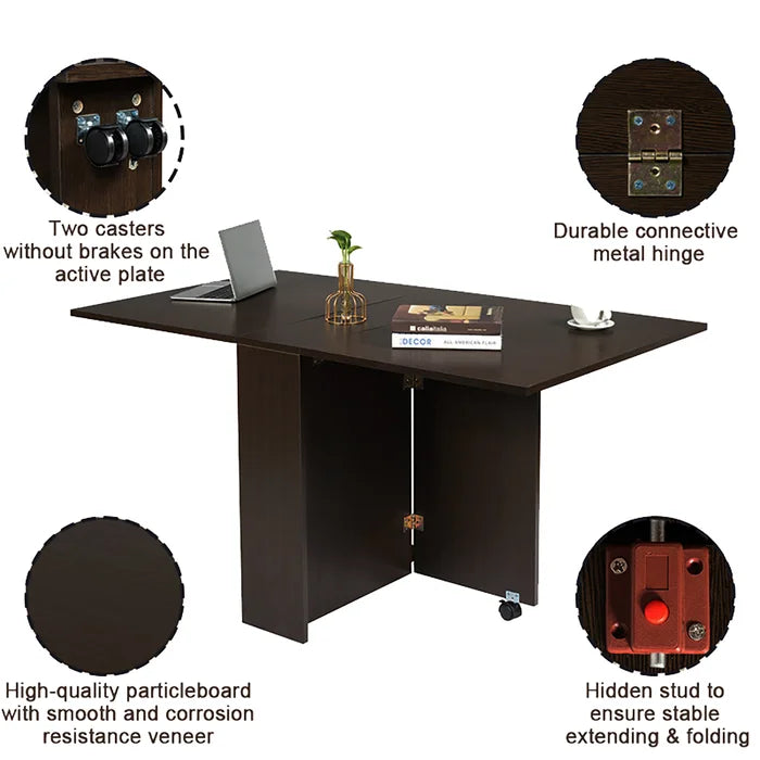 Black Walnut Mccorkle Drop Leaf Dining Table Flexible Folding Design