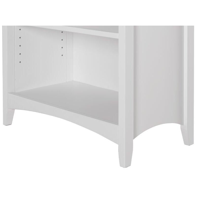 White Mccrory 30'' W Solid Wood Standard Bookcase Easy to Clean