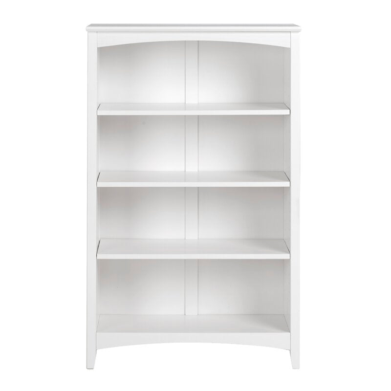 White Mccrory 30'' W Solid Wood Standard Bookcase Easy to Clean