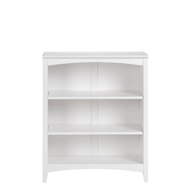 White Mccrory 30'' W Solid Wood Standard Bookcase Easy to Clean