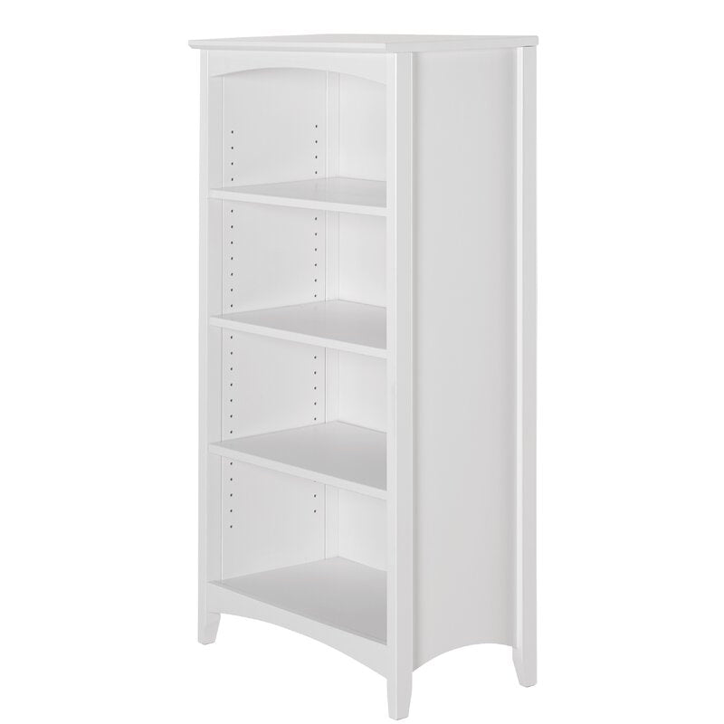 White Mccrory 30'' W Solid Wood Standard Bookcase Easy to Clean