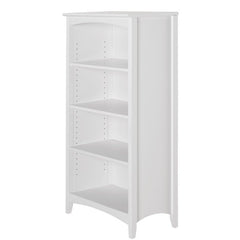 White Mccrory 30'' W Solid Wood Standard Bookcase Easy to Clean