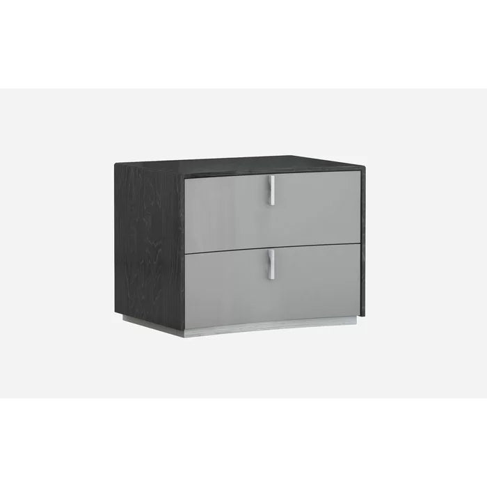 Mchale 18.5'' Tall 2 - Drawer Nightstand in Gray Perfect Provide Ample Storage