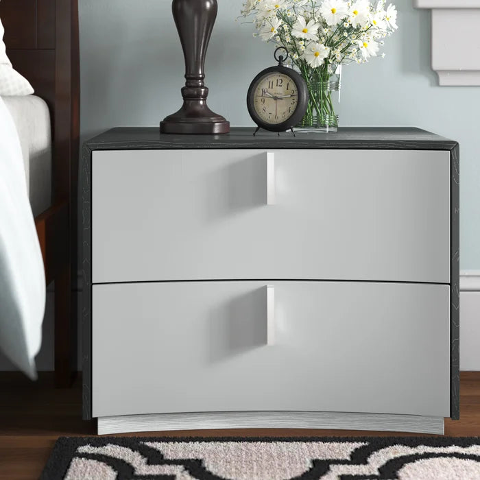 Solid Wood Mchale 18.5'' Tall 2 - Drawer Nightstand in Gray