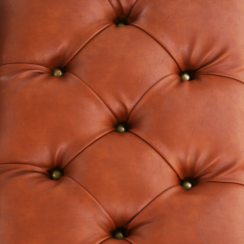 Medina Shine Faux Leather Flip Top Storage Bench Hinge Details
