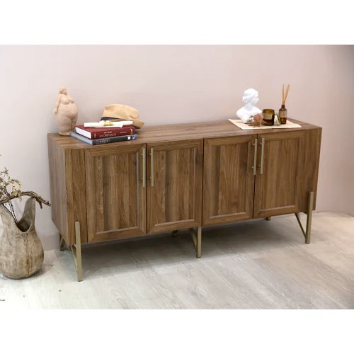 Mehpare Entertainment Center for TVs up to 65" Storage Space with An Adjustable Shelf