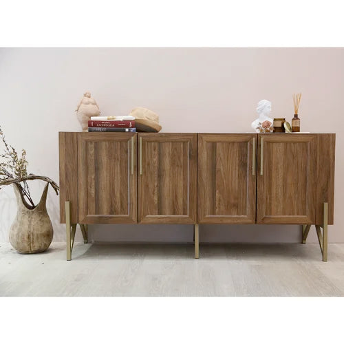 Mehpare Entertainment Center for TVs up to 65" Storage Space with An Adjustable Shelf