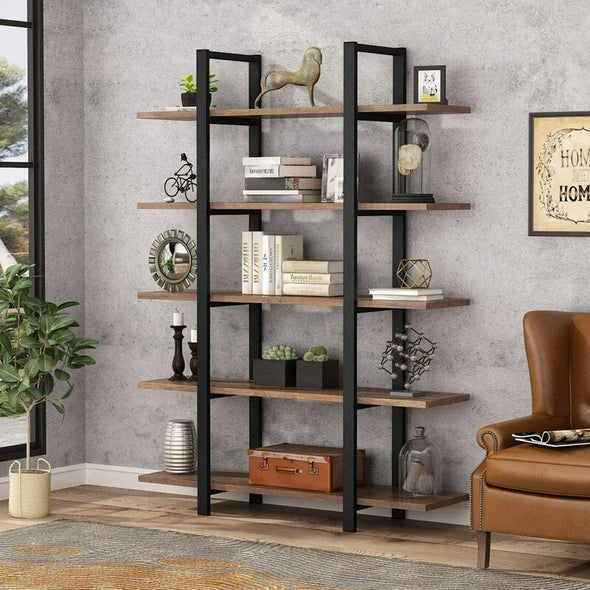 Retro Brown 70'' H x 47.24'' W Etagere Bookcase Improving your Organization and Showcasing your Favorite Books/Trinkets and Other Decorative Accents