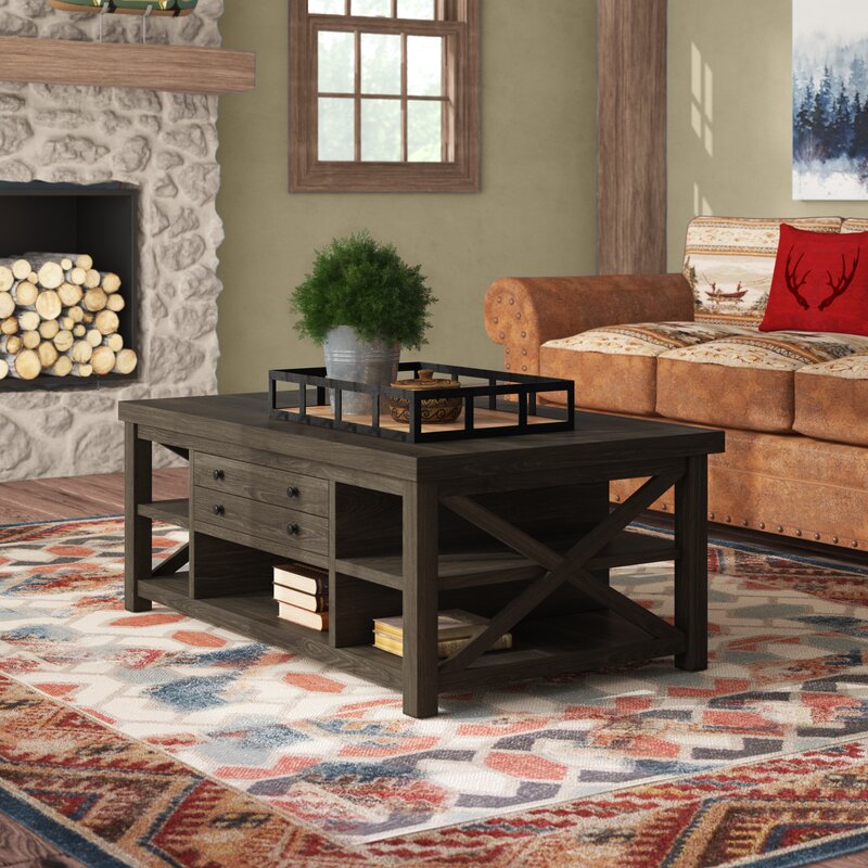 Melissa Lift Top Coffee Table with Storage X-style Construction