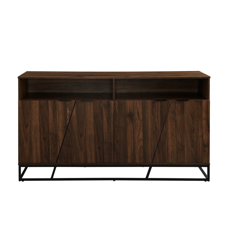 58'' Wide Sideboard Perfect your Office or Entranceway Four Angled Doors That Feature Finger Pulls Instead of Handles