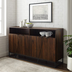 58'' Wide Sideboard Perfect your Office or Entranceway Four Angled Doors That Feature Finger Pulls Instead of Handles