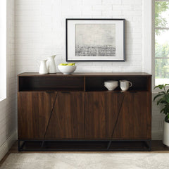 58'' Wide Sideboard Perfect your Office or Entranceway Four Angled Doors That Feature Finger Pulls Instead of Handles