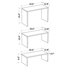 White Melrose Coffee Table Sled 3 Nesting Tables Set of 3 Clean and Simple