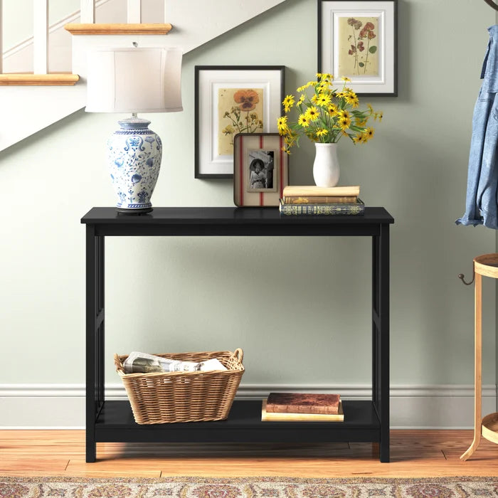 Black Meribelle 39.5'' Console Table Transitional and Contemporary Design