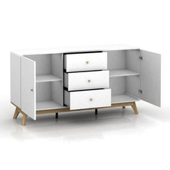 White Merrell 55.12'' Wide 3 Drawer Sideboard Rectangular Silhouette