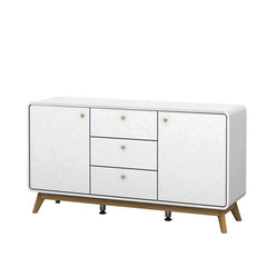 White Merrell 55.12'' Wide 3 Drawer Sideboard Rectangular Silhouette