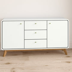 White Merrell 55.12'' Wide 3 Drawer Sideboard Rectangular Silhouette