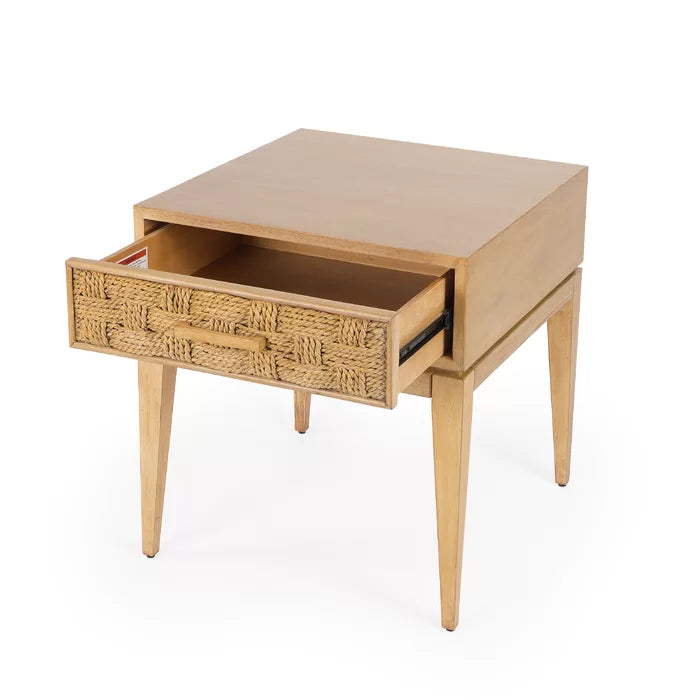 Merriam 24.5'' Tall 1 - Drawer Solid Wood Nightstand in Golden Brown